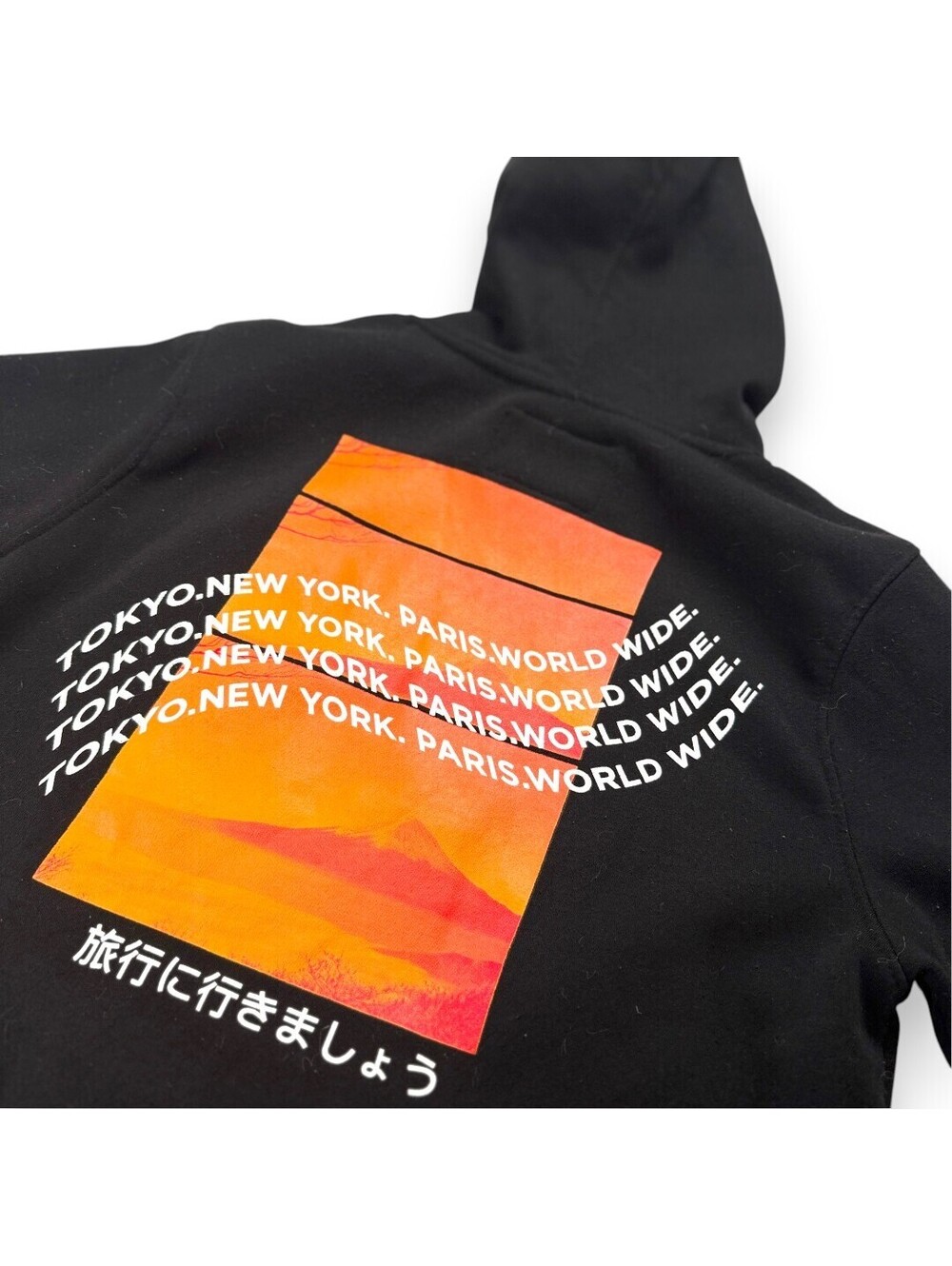 🏵️ Hoodie Mens Large Black Japanese Graphic Tokyo Streetwear Pullover Brklyn - Picture 7 of 9